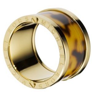 Michael Kora tortoise shell and gold ring